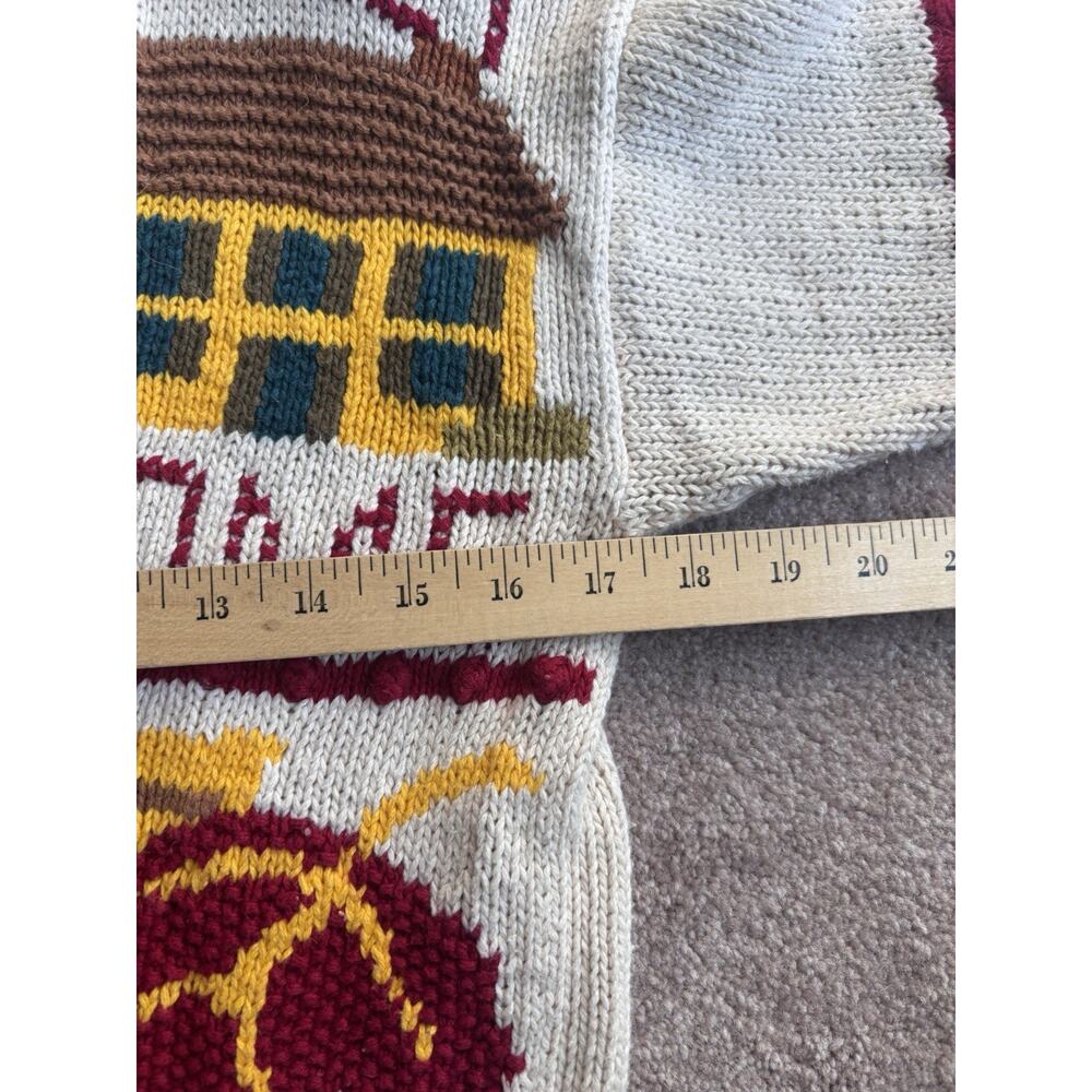 Vintage Knit Sweater Cardigan Teacher Cottage Prairie Fall Thanksgiving Small - Picture 6 of 6